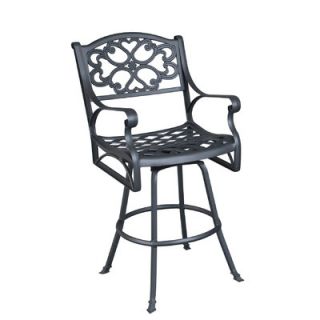 Home Styles Biscayne 28 Swivel Barstool in Antique Black