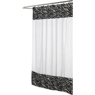 Animal Instincts Polyester Serengeti Faux Fur Trimmed Shower Curtain