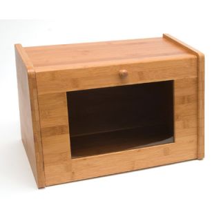 Lipper International Bamboo Bread Box with Window Door