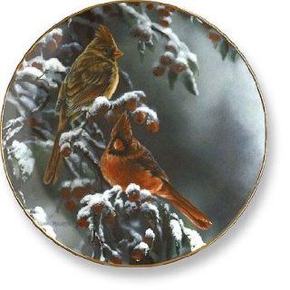 Wild Wings Songbird Plates   Winter Cardinal  Commemorative Plates  Patio, Lawn & Garden
