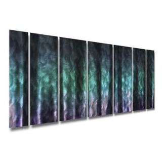 Abstract by Ash Carl Metal Wall Art in Black and Green  23.5 x 60