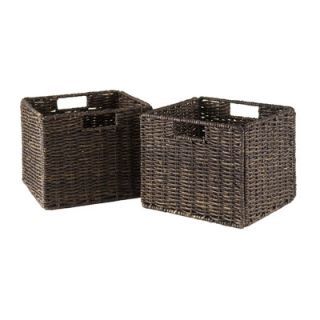 Winsome Granville Foldable Small Corn Husk Baskets (Set of 2)