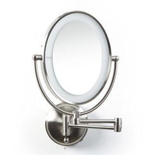 Zadro Oval Wall Mounted Mirror with LED Surround Light in Satin Nickel