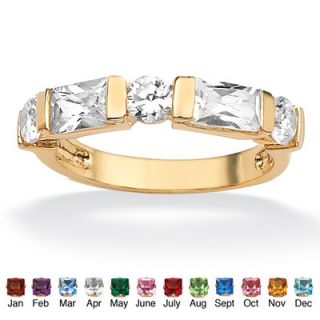 Palm Beach Jewelry Gold Plated Channel Set Birthstone Ring