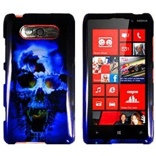 CoverON(TM) Hard Cover Case with BLUE SKULL Design for NOKIA 820 LUMIA ATT With PRY  Triangle Case Removal Tool [WCJ673] Cell Phones & Accessories