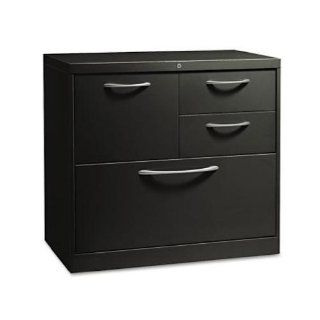 HON Flagship File Center w/Box/File/Lateral File Drawers, 30w x 18d x 28h, Black  Lateral File Cabinets 