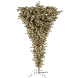 Upside Down 7' 6" Champange Artificial Christmas Tree with 500 Clear Lights with Stand  