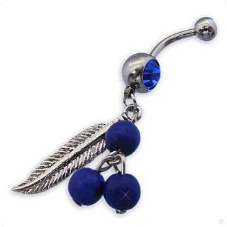 Piercing Navel Ring Dream Catcher wih balls darkblue #674, body jewellery Jewelry