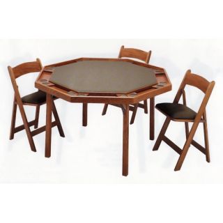 52 Oak Contemporary Folding Poker Table Set