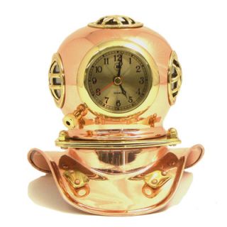 Bey Berk Copper and Brass Divers Helmet Clock