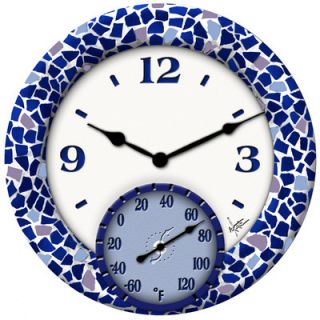 Taylor Mosaic Sea Clock with 14 Thermometer