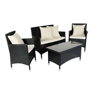 angeloHOME Napa Estate Indoor/Outdoor 4 Piece Deep Seating Group with