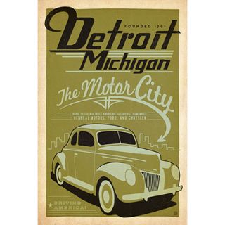 iCanvasArt The Motor City   Detroit Michigan Graphic Art on Canvas
