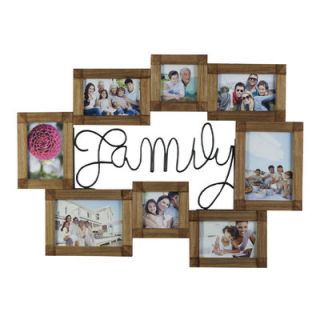 Melannco 8 Opening Family Wire and Wood Collage Picture Frame