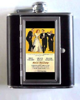 Bing Crosby Frank Sinatra Grace Kelly Whiskey and Beverage Flask, ID Holder, Cigarette Case Holds 5oz Great for the Sports Stadium Kitchen & Dining