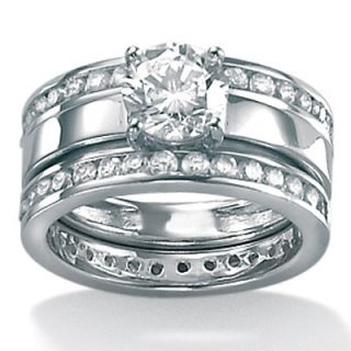 Palm Beach Jewelry Cubic Zirconia Platinum / Sterling Silver Wedding