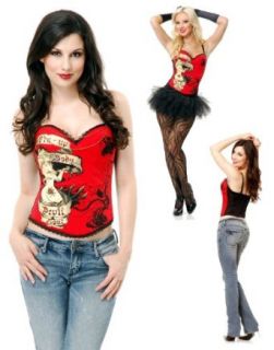 Women's Sexy Red Pin Up Body Corset Top Costume Accessories Clothing