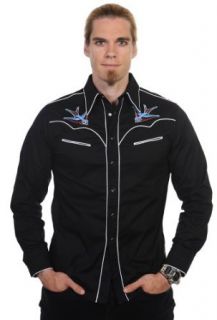 Banned Men's Swallows Rockabilly Shirt S at  Mens Clothing store Dress Shirts