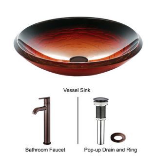 Vigo Fusion Tempered Glass Bathroom Sink with Matching Waterfall
