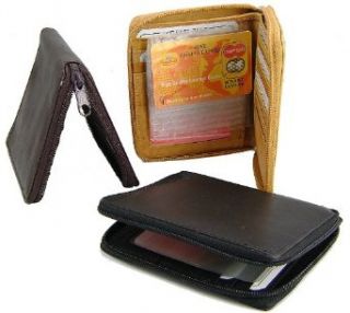 Mens Leather Zippered Wallet style   702 (ColorTan) at  Mens Clothing store