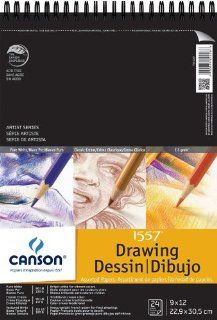 Canson C702 2260 / C702 2261 / C702 2262 Artist Series Assorted Drawing Wire Bound Pads (Set of 6) Size 9" x 12"  Writing Pens 