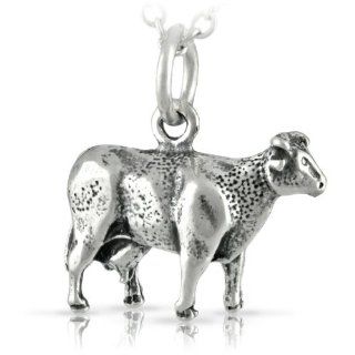 Silver Pendant Cow 19x13mm Jewelry