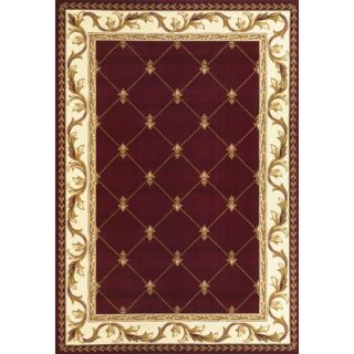 Corinthian Red Fleur De Lis Rug