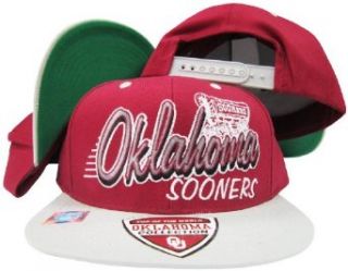 Oklahoma Sooners Maroon/White Two Tone Plastic Snapback Adjustable Plastic Snap Back Hat / Cap Clothing