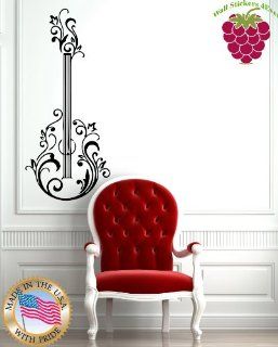 Wall Stickers Vinyl Decal Guitar Floral Music Rock&Roll Positive Mural z655   Wall Decor Stickers