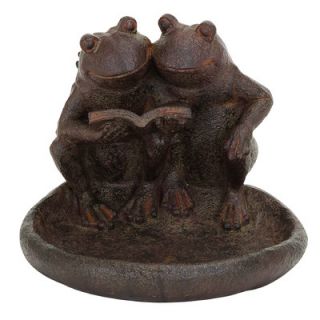 Woodland Imports Reading Garden Frogs Statue
