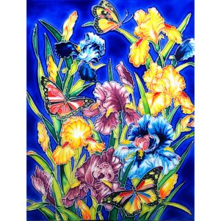 EnVogue 14 x 11 Flowers with Butterfly Art Tile in Multi