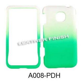 ACCESSORY HARD RUBBERIZED CASE COVER FOR LG OPTIMUS 2 AS680 TWO TONE WHITE GREEN Cell Phones & Accessories