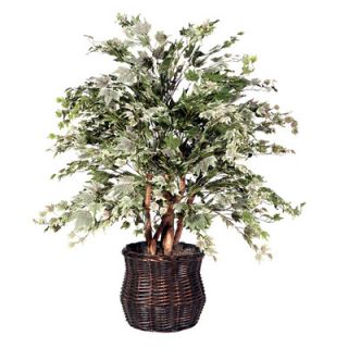 Vickerman Deluxe 48 Artificial Potted Maple Tree in Green and Silver