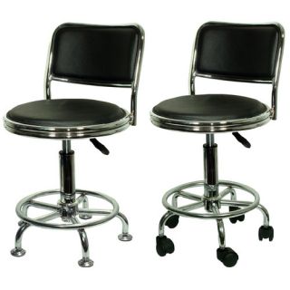Height Adjustable Undersized Stool with Low Profile Backrest and Ca