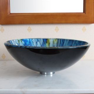 Elite Home Products Double Layered Glass Bowl Bathroom Sink   130E