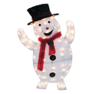 70 Light 2D Snowy Soft Snowman Sculpture