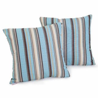 Le Pouf Carnegie Celeste Striped Sunbrella Pillow (Set of 2)