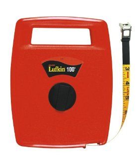 Lufkin 706L 1/2 Inch x 100 Hi Viz Orange Closed Reel Linear Fiberglass Tape    