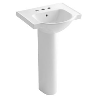 Kohler Veer 21 Pedestal Bathroom Sink with 4 Centers   5265 4