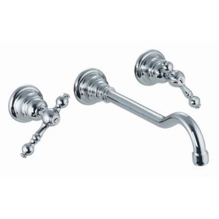 Epoque Wall Mounted Bathroom Sink Faucet with Double Lever Handles