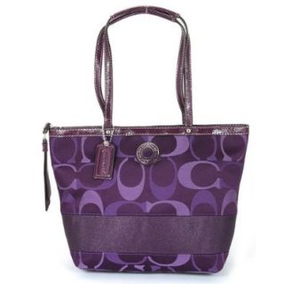 Coach Signature Stripe Purple Multicolor 3 Color Signature Tote Bag 20018 Shoes