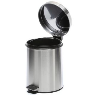 Honey Can Do 1.32 Gal. Round Stainless Steel Step Trash Can