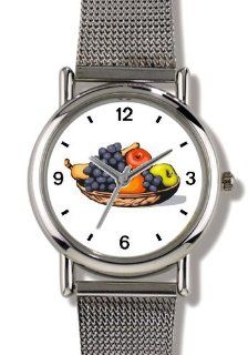 Still life of Fruit   WATCHBUDDY ELITE Chrome Plated Metal Alloy Watch with Metal Mesh Strap Size Small ( Standard Women's Size ) WatchBuddy Watches