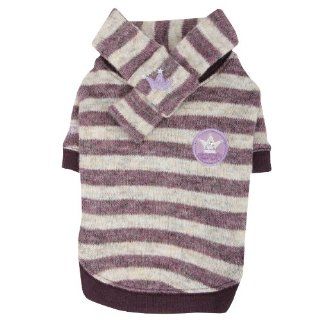 Pinkaholic New York Stanza Round Neck Dog Sweater and Scarf Set, X Large, Melange Purple  Pet Sweaters 