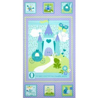 Once Upon A Time Castle Panel Blue Fabric