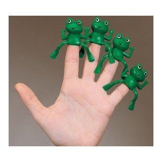 Amazing Passover Frog Finger Puppets Set of 4 Rubber Toys for Ages 3+ 
