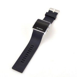 New Black Unisex LED Digital Date Jelly Silicon Casual Sport Wrist Watch Watches