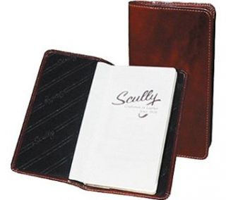 Scully Leather Pocket Notebook w/Ruled Notebook Croco 1008R Organizer,Black Clothing