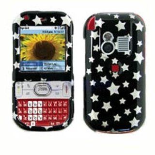 Hard Plastic Snap on Cover Fits Palm Centro 685 690 White Stars on Black AT&T, Sprint, Verizon Cell Phones & Accessories