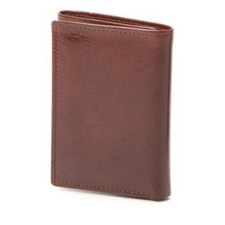 Bond Street Hand Stained Italian Leather Trifold Wallet with Wing